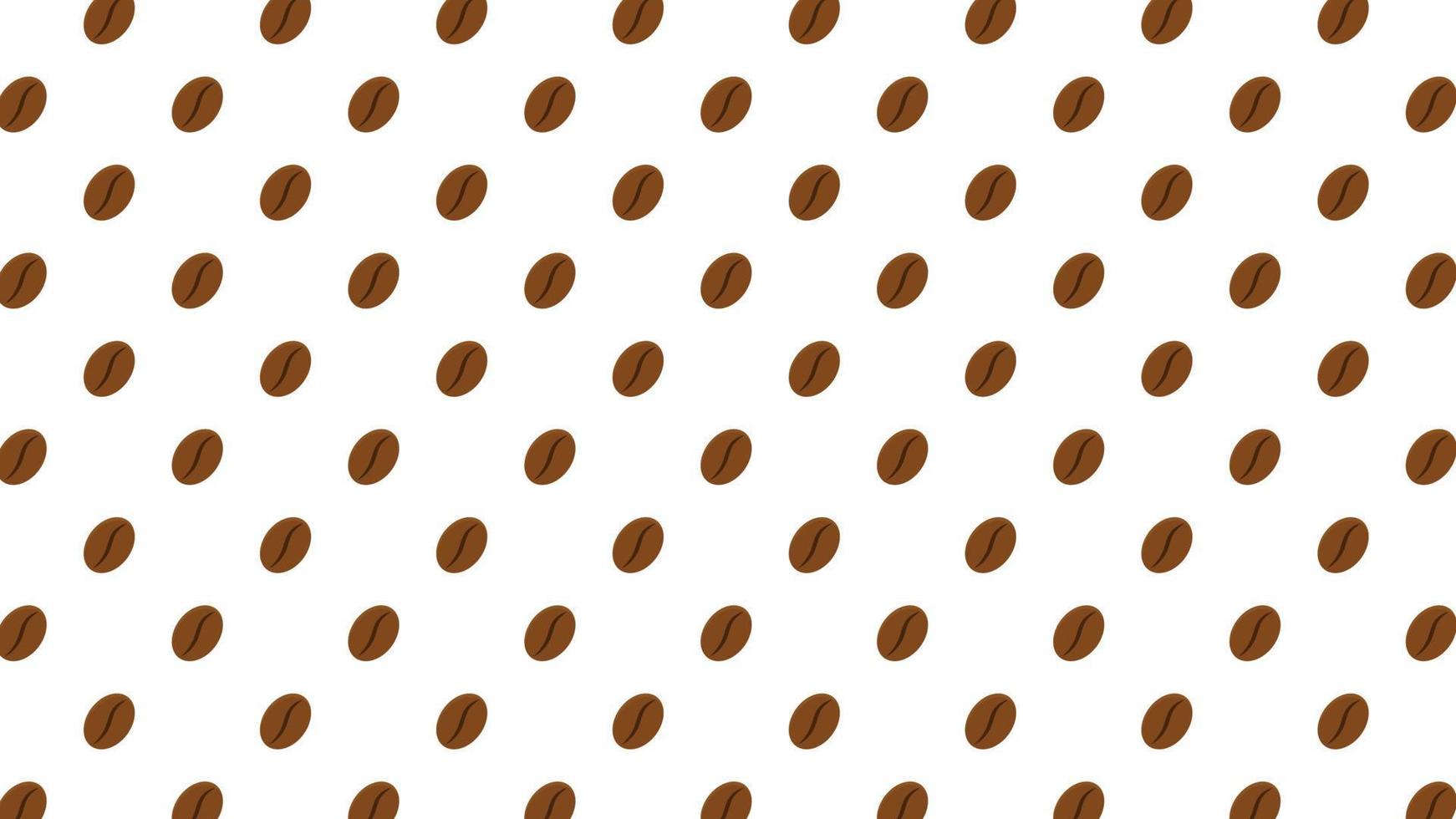 Coffee bean pattern for coffee shop. Vector seamless pattern with coffee beans on beige background in retro style.
