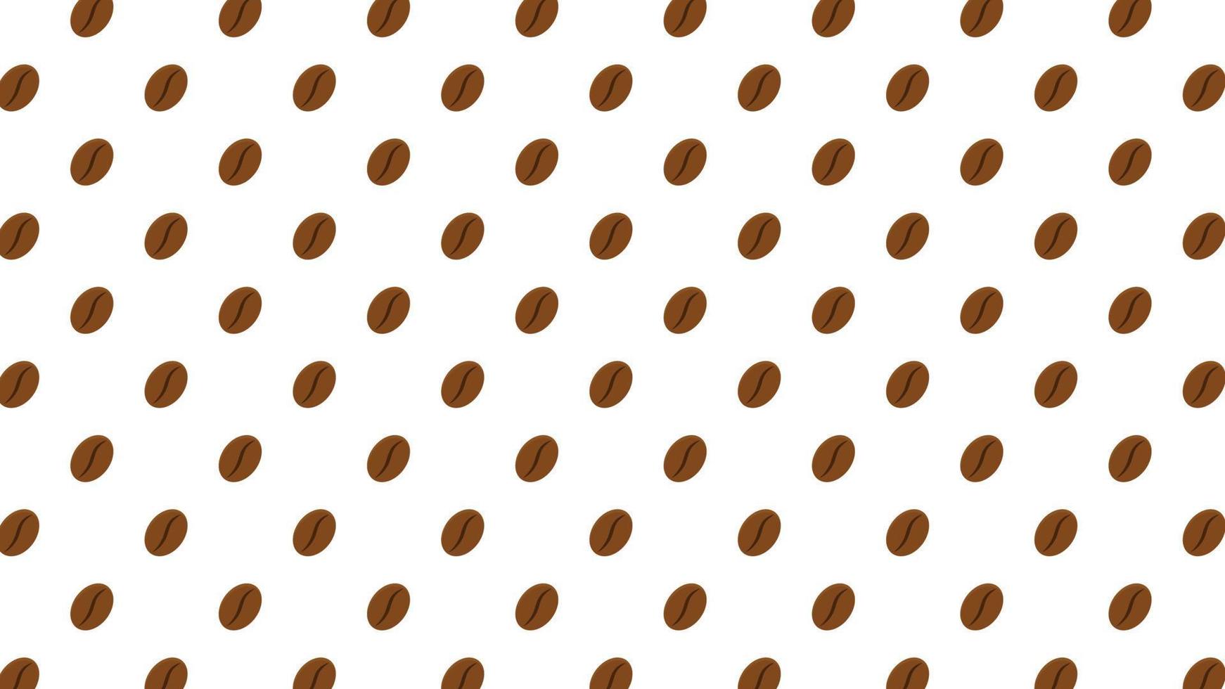 Coffee bean pattern for coffee shop. Vector seamless pattern with coffee beans on beige background in retro style.