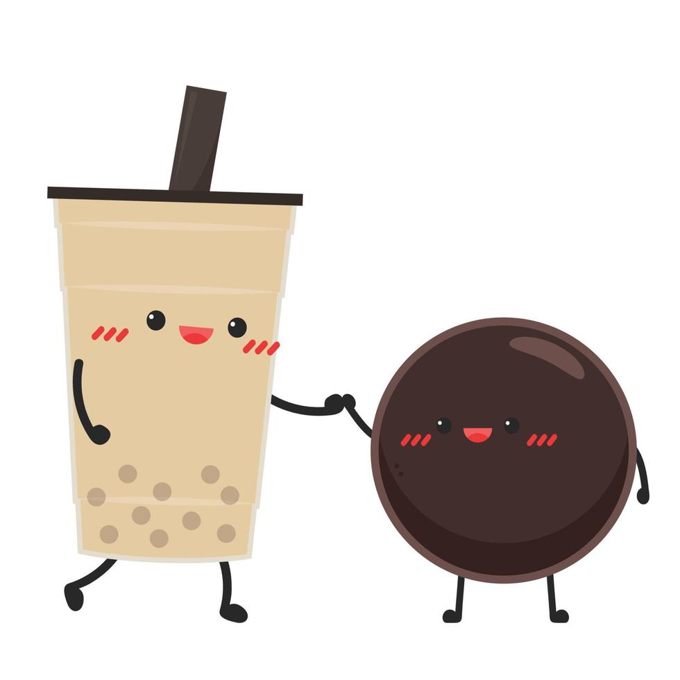 Tea pearl character design. wallpaper. free space for text. Tea pearl vector. Tea pearl vector. vector
