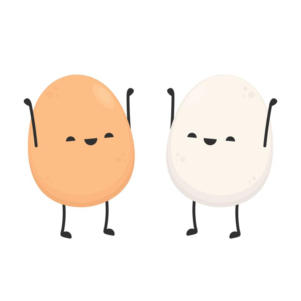 Egg character design. egg vector on white background.