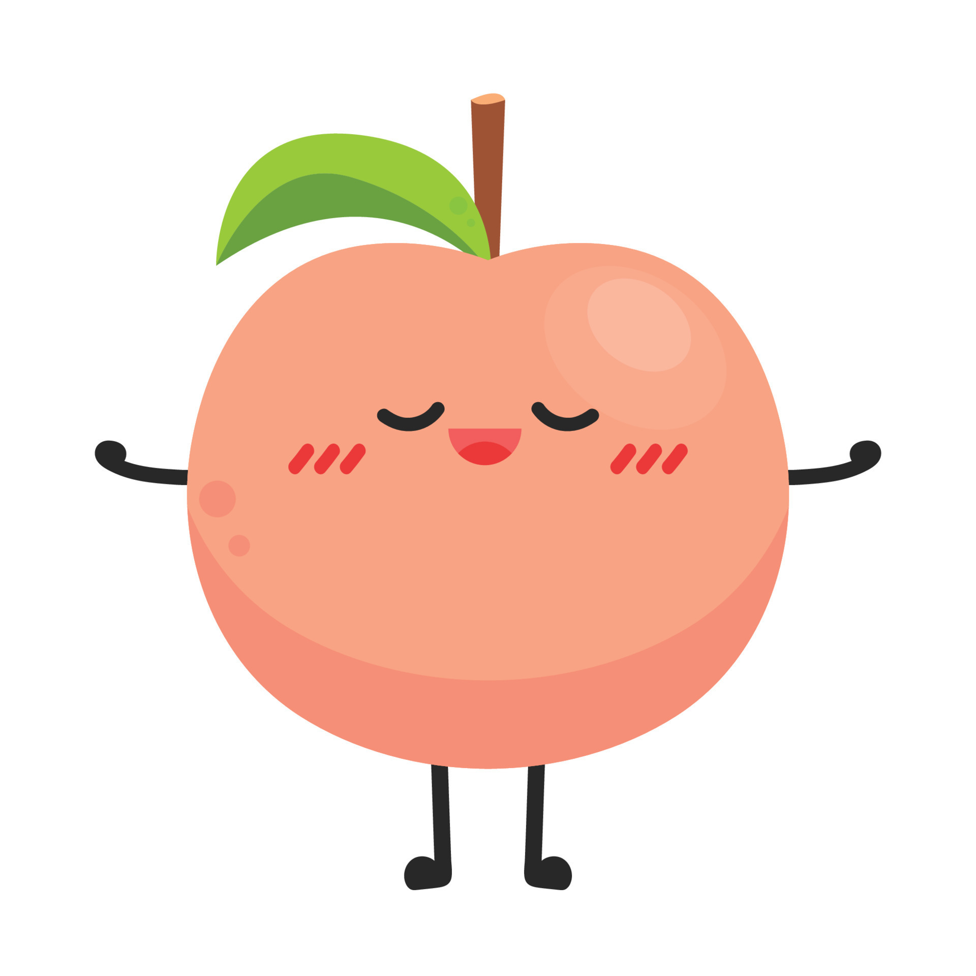Peach character. peach on white background. wallpaper. 15846071 Vector