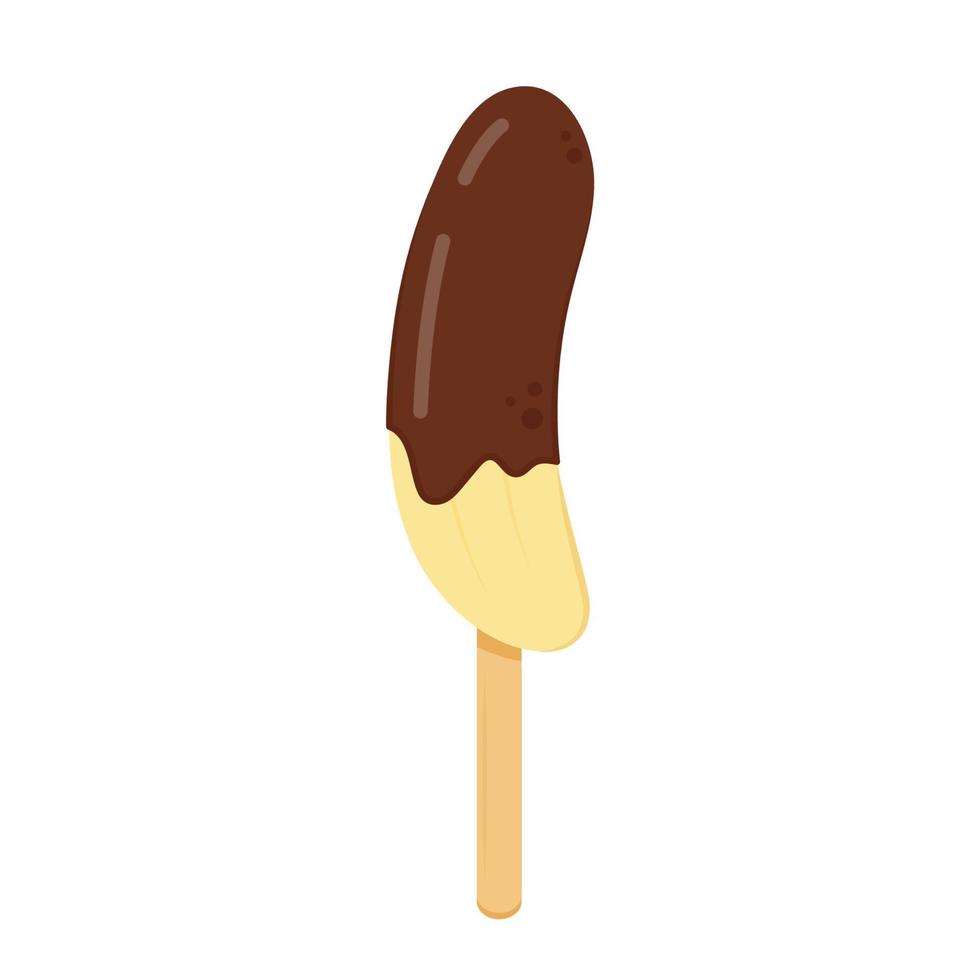 chocolate de plátano palito de plátano y chocolate. vector