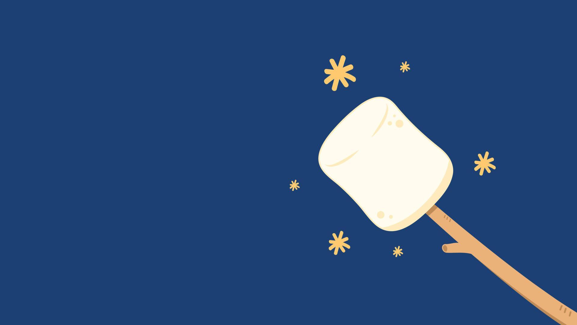 Marshmallow stick. Marshmallow logo design. White Marshmallow icon