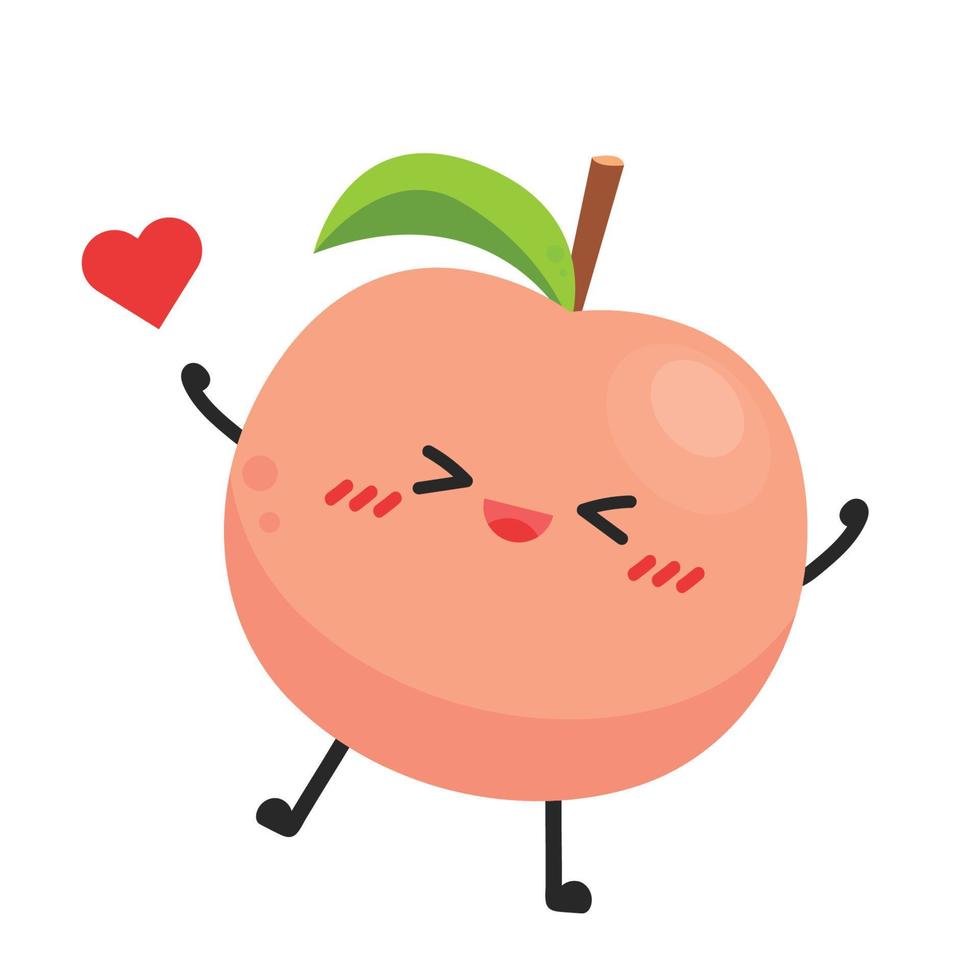 Peach character. peach on white background. wallpaper. vector