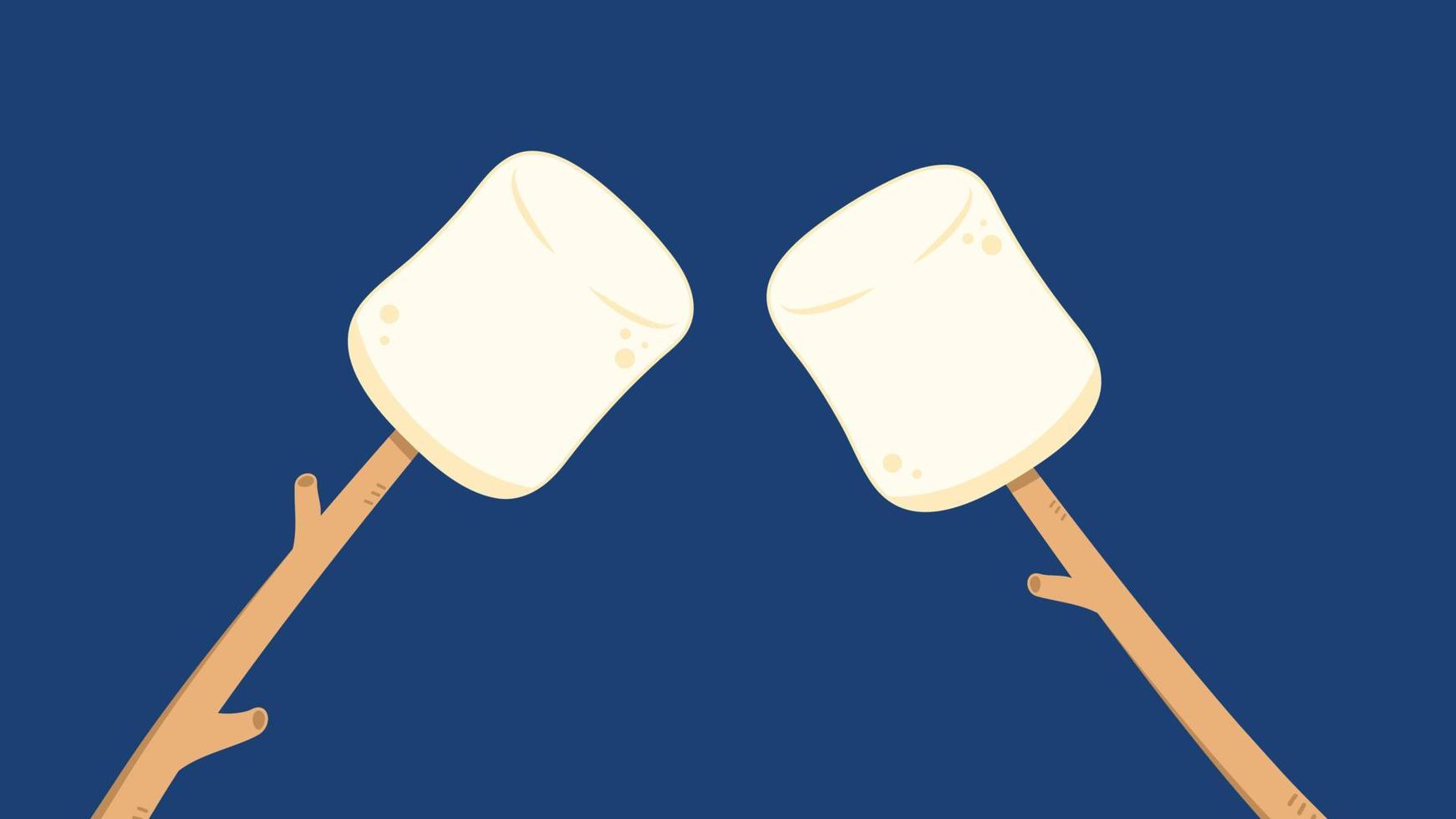 Marshmallow stick. Marshmallow logo design. White Marshmallow icon. vector