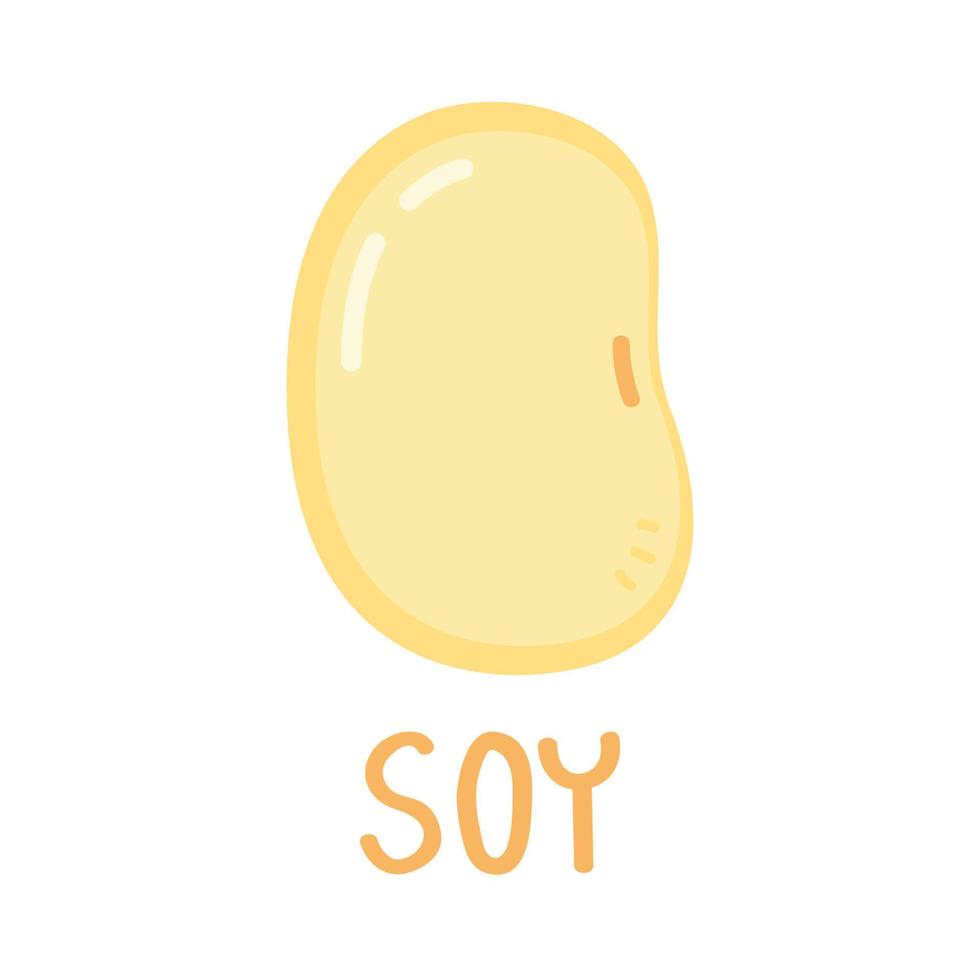 Soybean cartoon vector. Soybean on white background. free space for text. vector