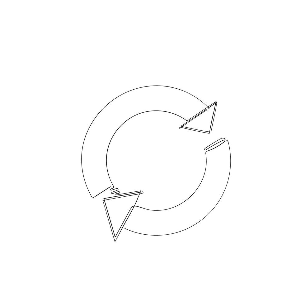 continuous line drawing circular arrow illustration vector