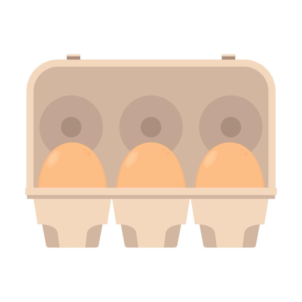 Chicken eggs in carton egg box. wallpaper. cartoon. vector