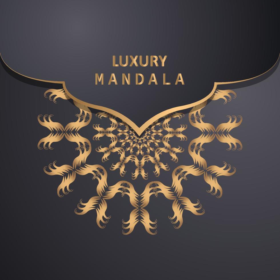 invitation card templates with gold patterned and crystals color luxury mandala background with golden arebesque pattern arabic islamic east style. ramadan style decorative mandala, flyer banner etc vector