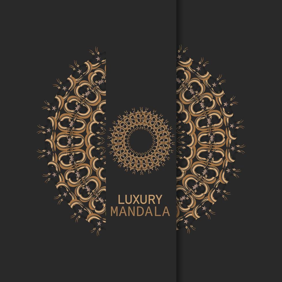 invitation card templates with gold patterned and crystals color luxury mandala background with golden arebesque pattern arabic islamic east style. ramadan style decorative mandala, flyer banner etc vector