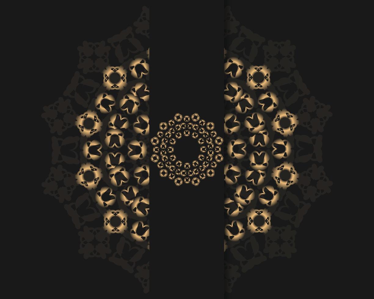 invitation card templates with gold patterned and crystals color luxury mandala background with golden arebesque pattern arabic islamic east style. ramadan style decorative mandala, flyer banner vector