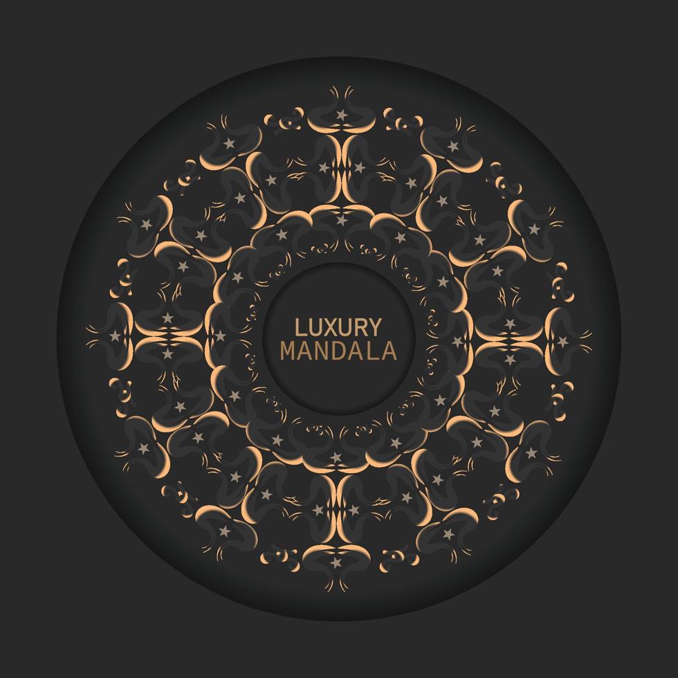 invitation card templates with gold patterned and crystals color luxury mandala background with golden arebesque pattern arabic islamic east style. ramadan style decorative mandala, flyer banner etc vector