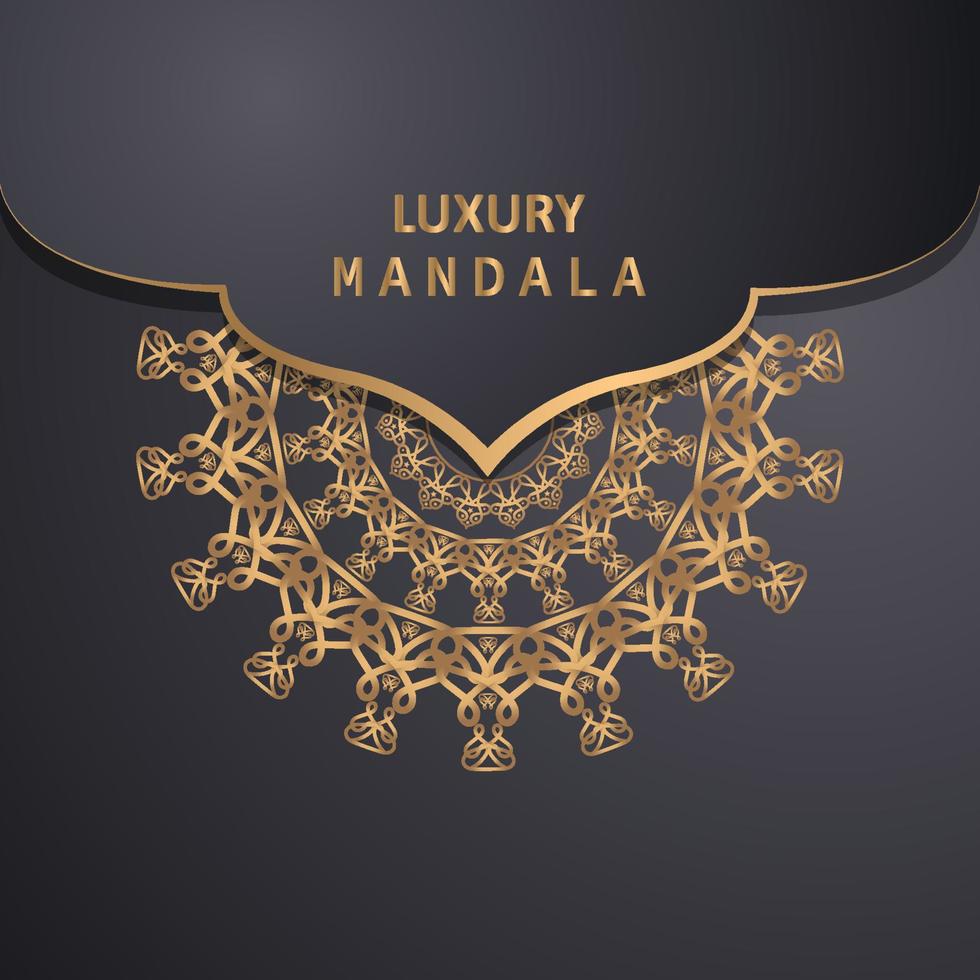 invitation card templates with gold patterned and crystals color luxury mandala background with golden arebesque pattern arabic islamic east style. ramadan style decorative mandala, flyer banner etc vector