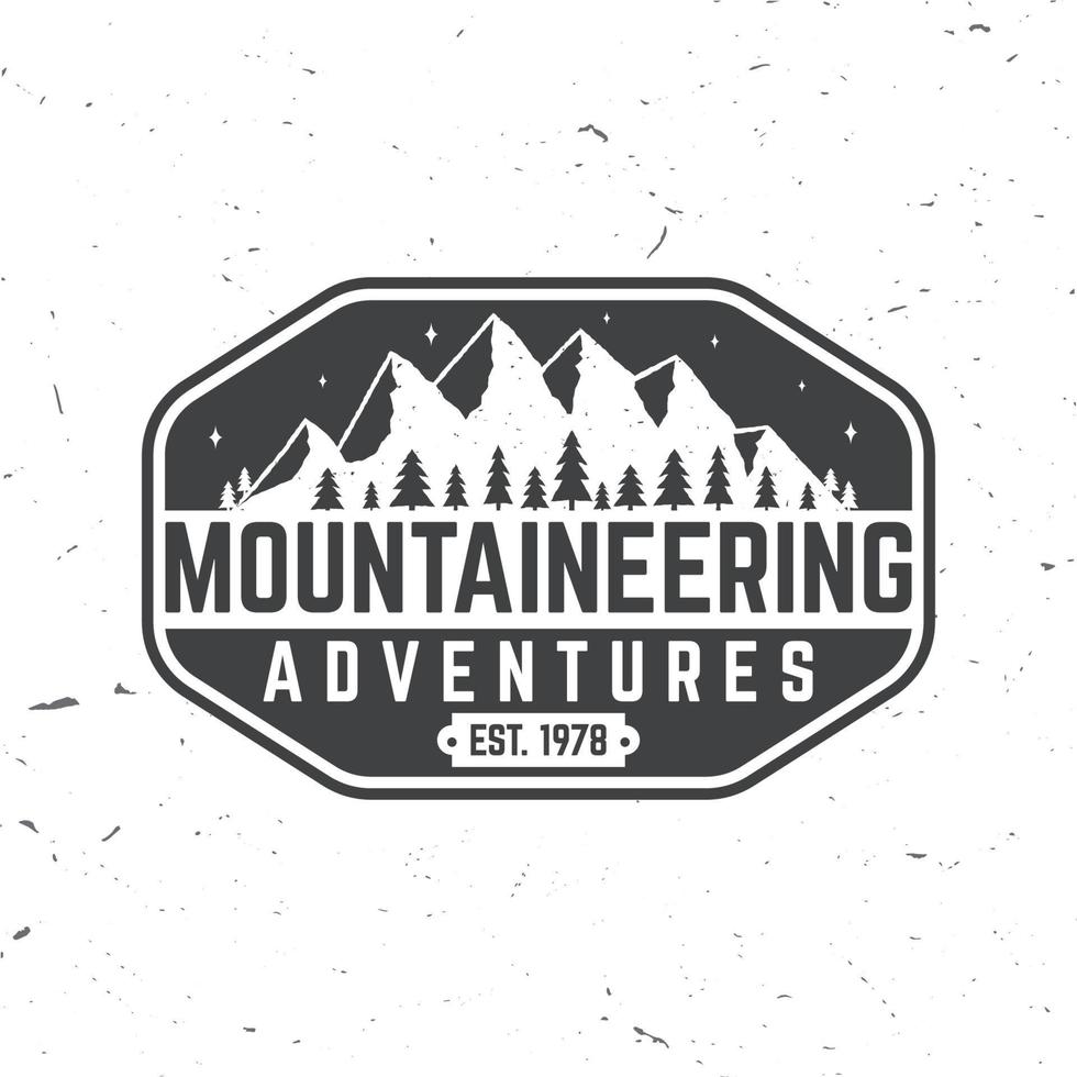 Vintage typography design with mountain silhouette. vector