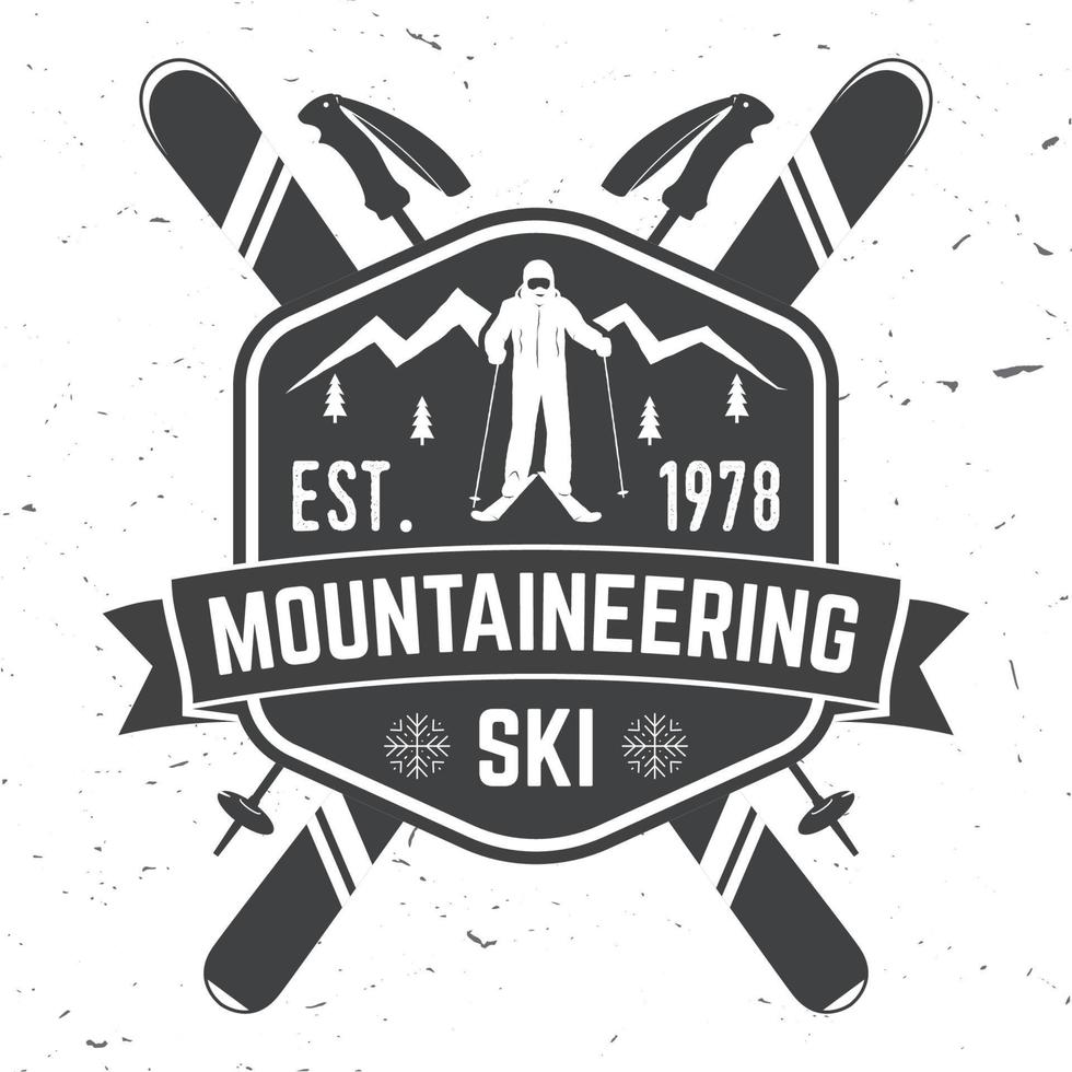 Ski club concept with skier. vector