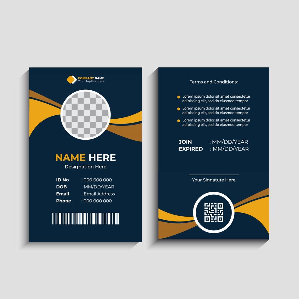 Modern Corporate ID Card Template Design vector