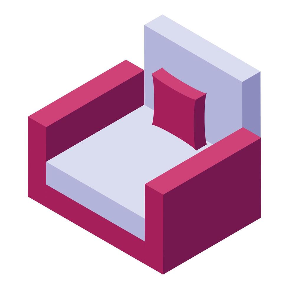 Folding modern armchair icon, isometric style vector