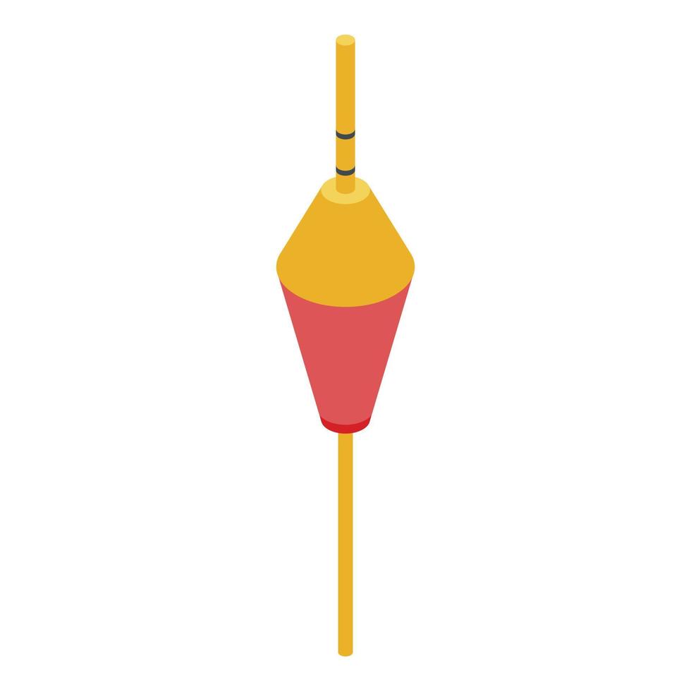 Red yellow bobber icon, isometric style vector