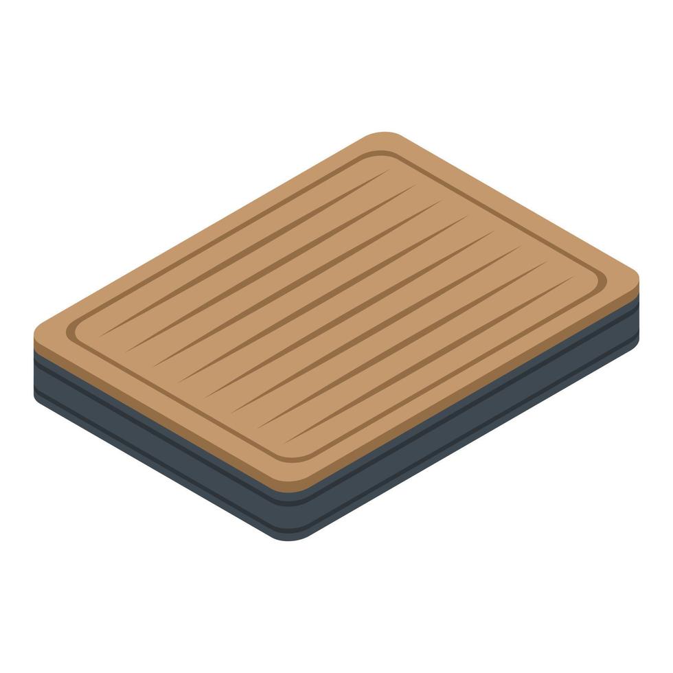 Home inflatable mattress icon, isometric style vector