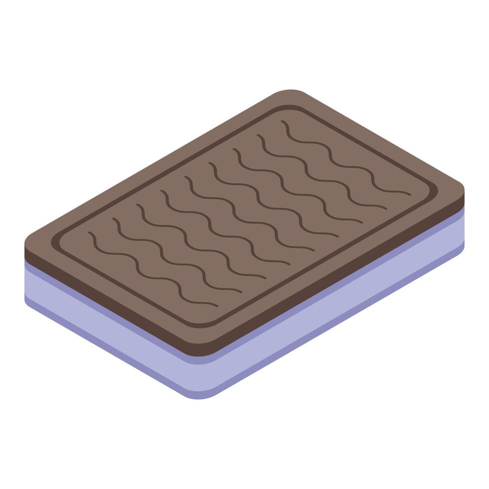 Orthopedic inflatable mattress icon, isometric style vector