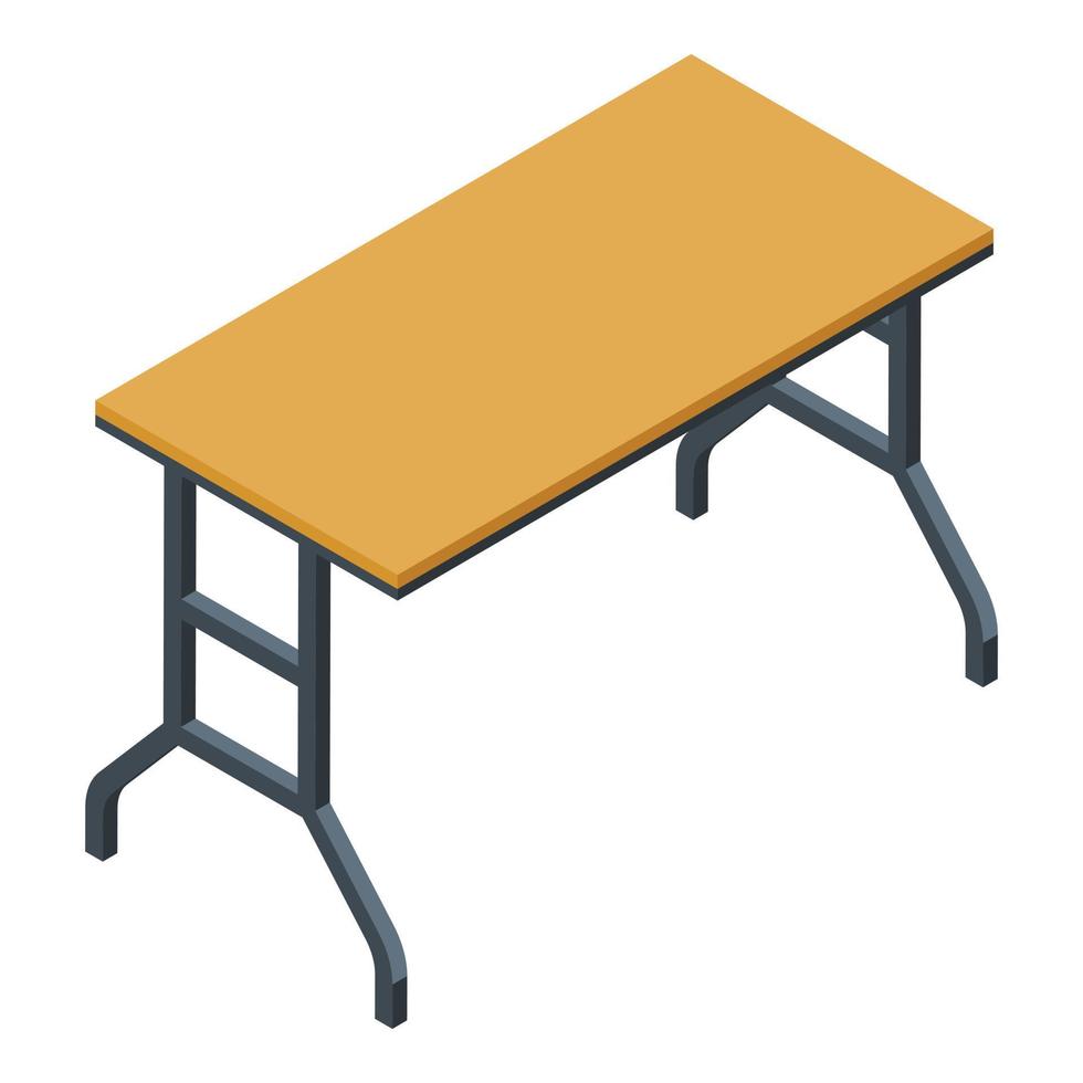 Folding outdoor table icon, isometric style vector