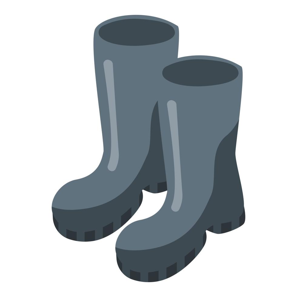 icono de botas de lluvia, estilo isométrico vector