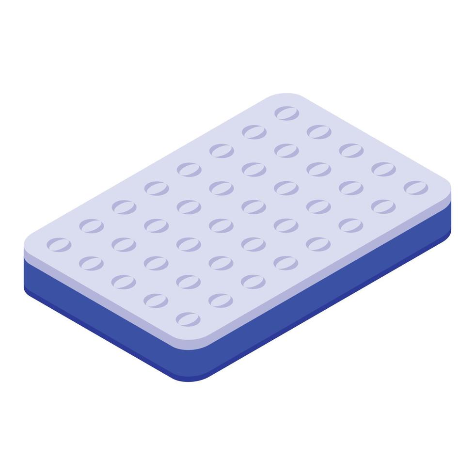 Aqua inflatable mattress icon, isometric style vector