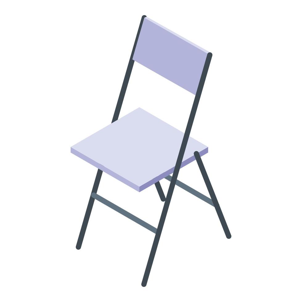 Folding plastic chair icon, isometric style vector