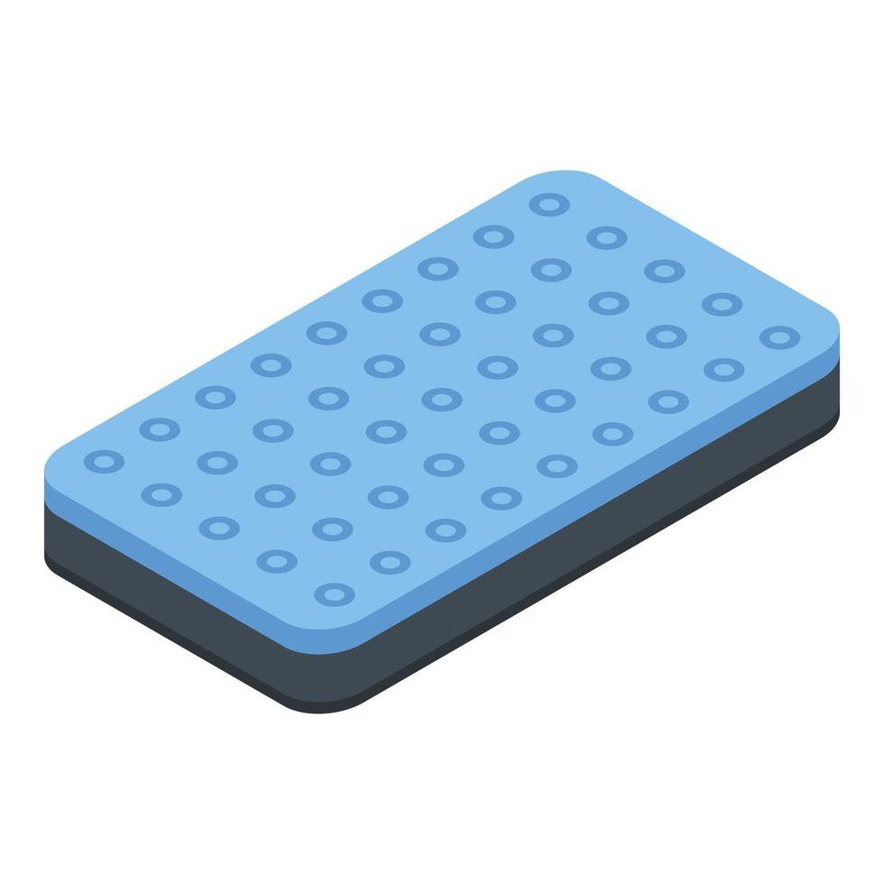 Bed inflatable mattress icon, isometric style vector