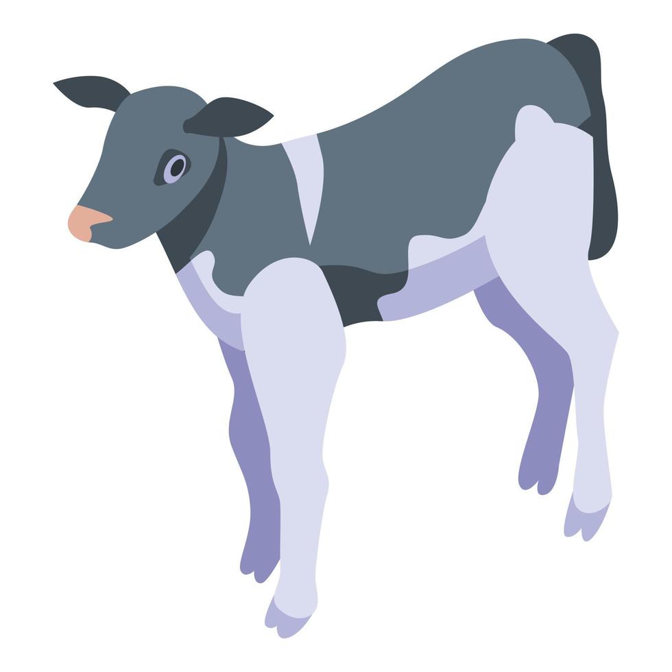 icono de animal de vaca, estilo isométrico vector