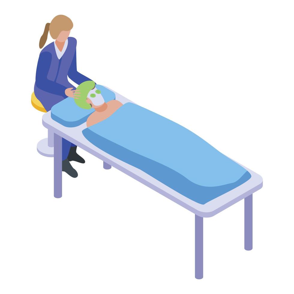 Beautician face procedure icon, isometric style vector