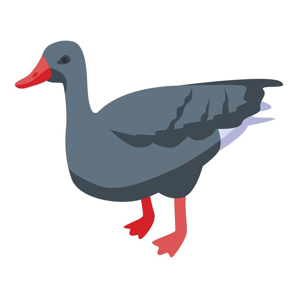 Black goose icon, isometric style vector