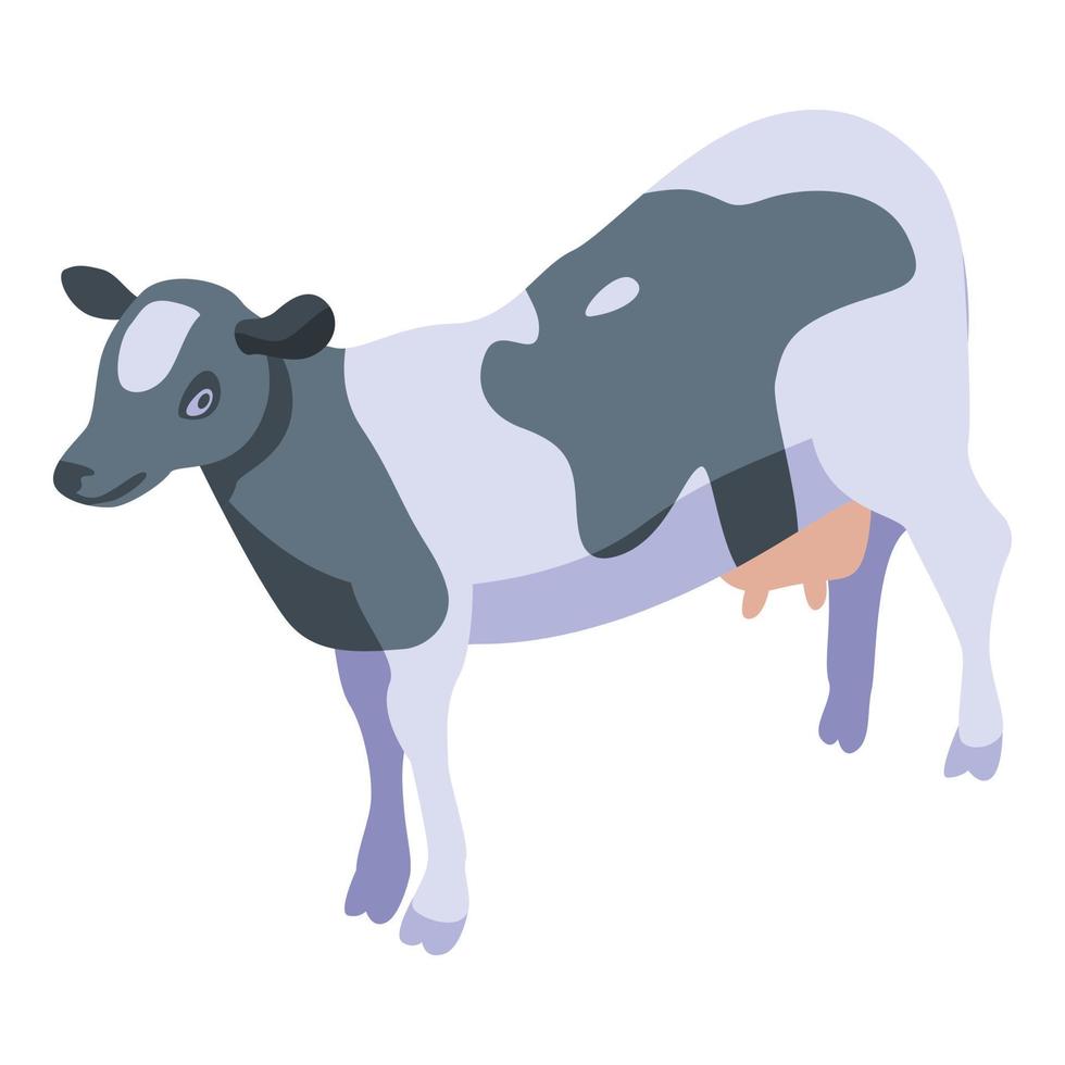 Milk cow icon, isometric style vector