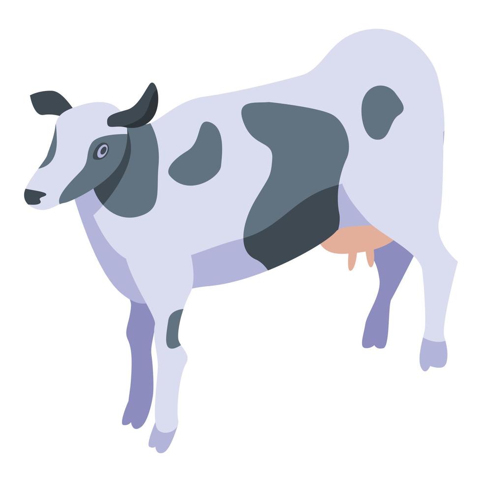 Dairy cow icon, isometric style vector