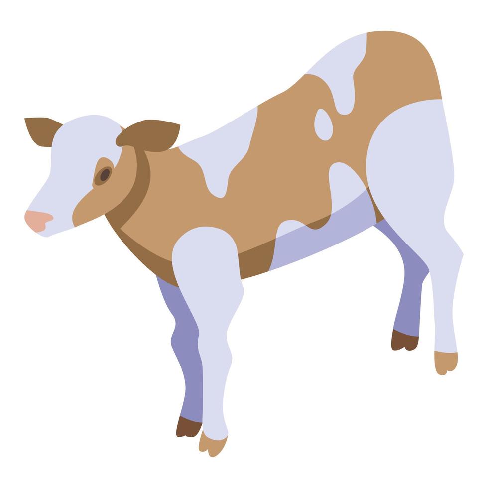 Pasture cow icon, isometric style vector