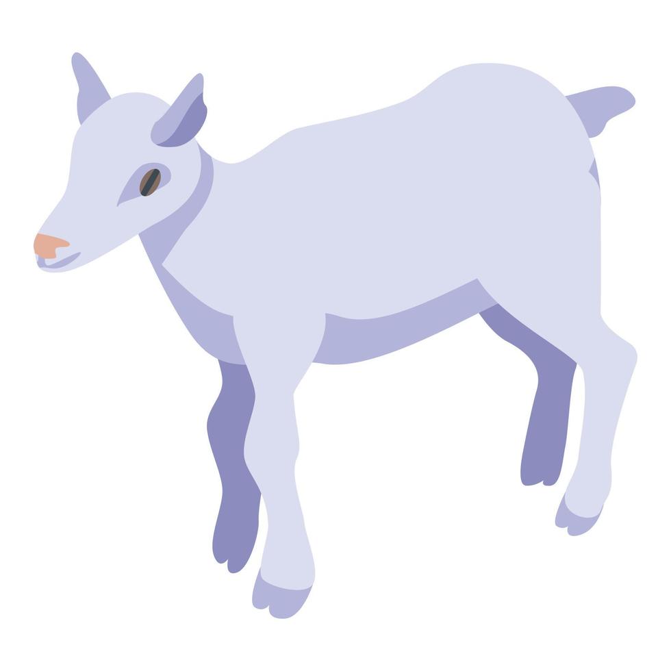 cabrito, icono, isométrico, estilo vector