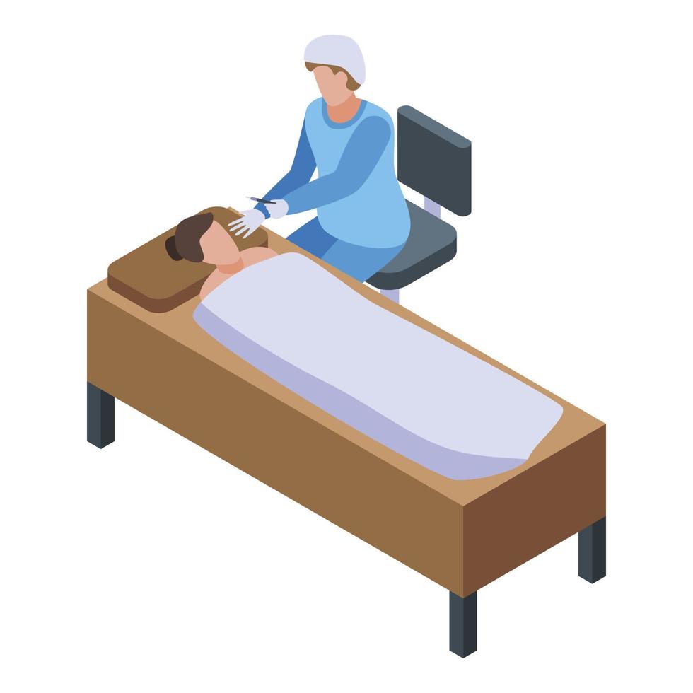 Facial lifting injection icon, isometric style vector