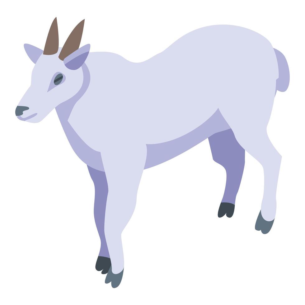 icono de cabra alpina, estilo isométrico vector