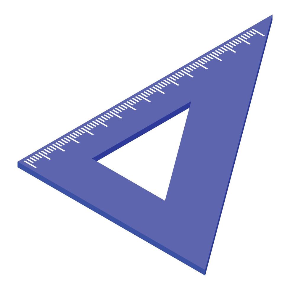 Plastic angle ruler icon, isometric style vector