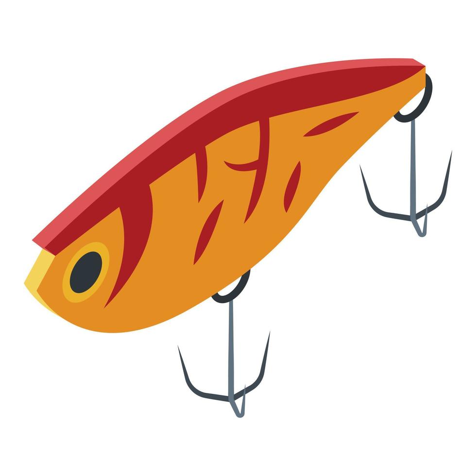 Hard fishing lure icon, isometric style vector