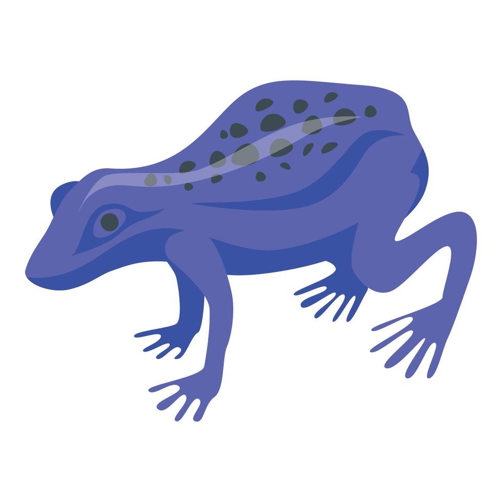 Blue exotic frog icon, isometric style vector