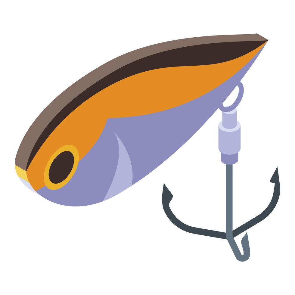 icono de cebo de pescado, estilo isométrico vector