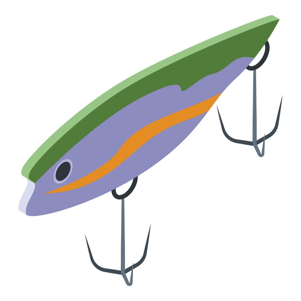 icono de cebo de pescado de silicona, estilo isométrico vector