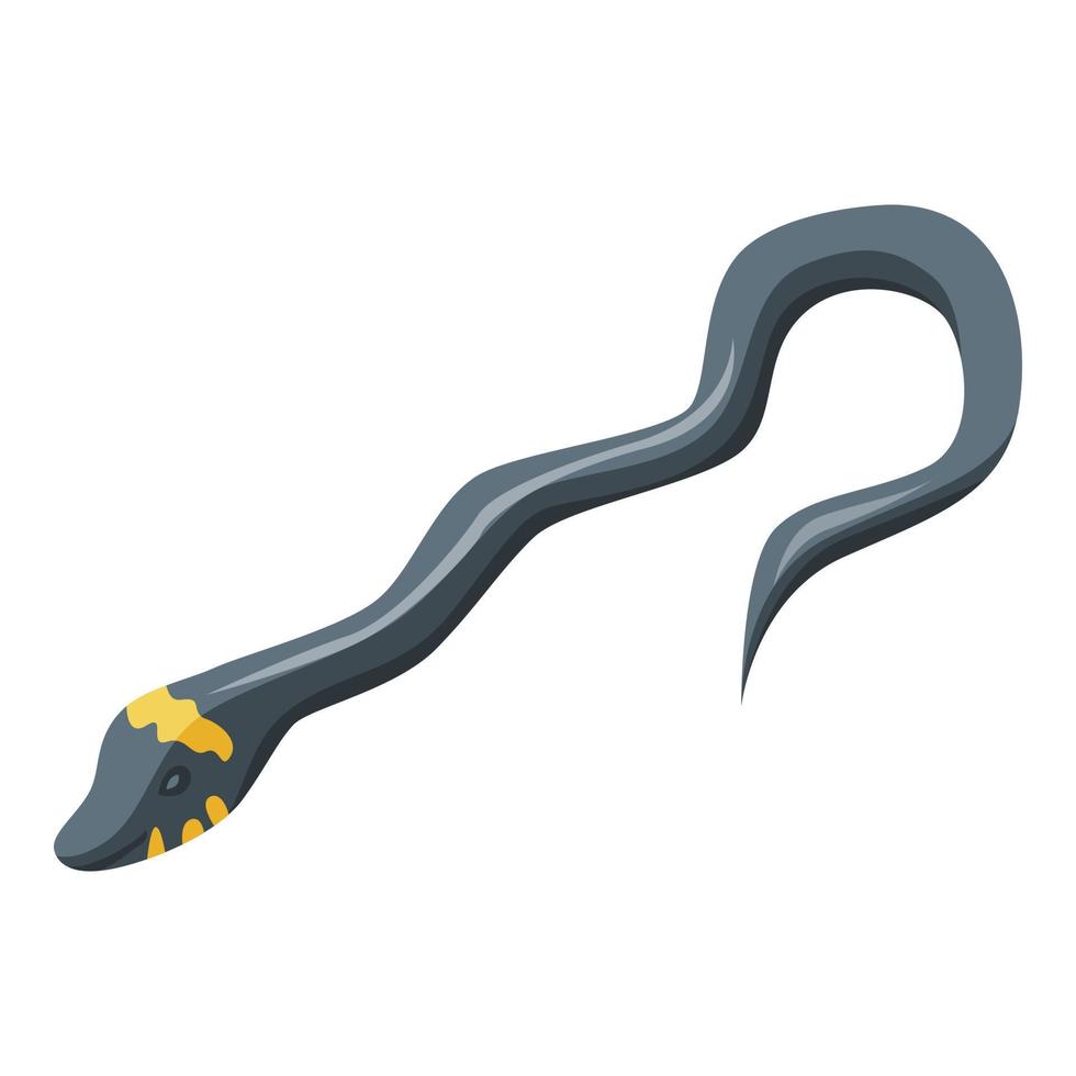 Lake black snake icon, isometric style vector