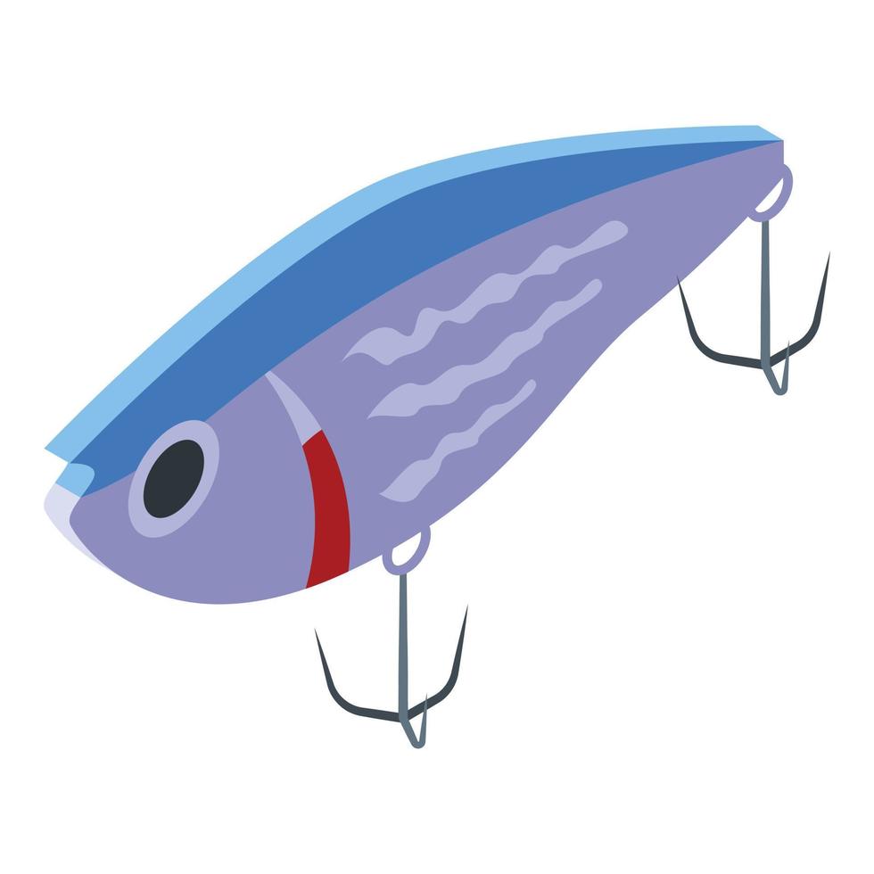 Soft plastic lure icon, isometric style vector