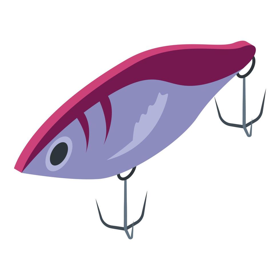 Hard fishing bait icon, isometric style vector