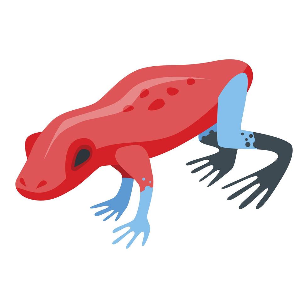 Red frog icon, isometric style vector