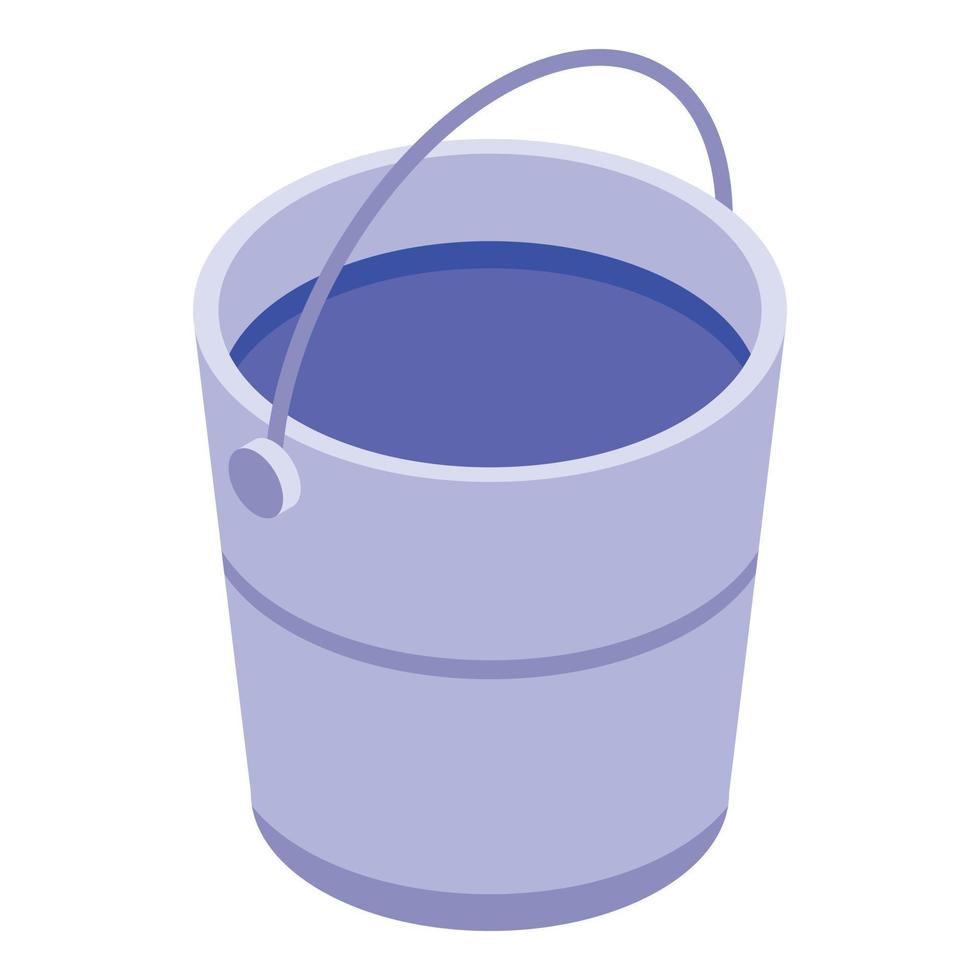 Fisherman bucket icon, isometric style vector