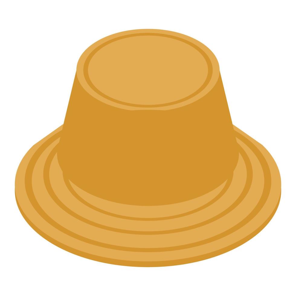 Fisherman hat icon, isometric style vector