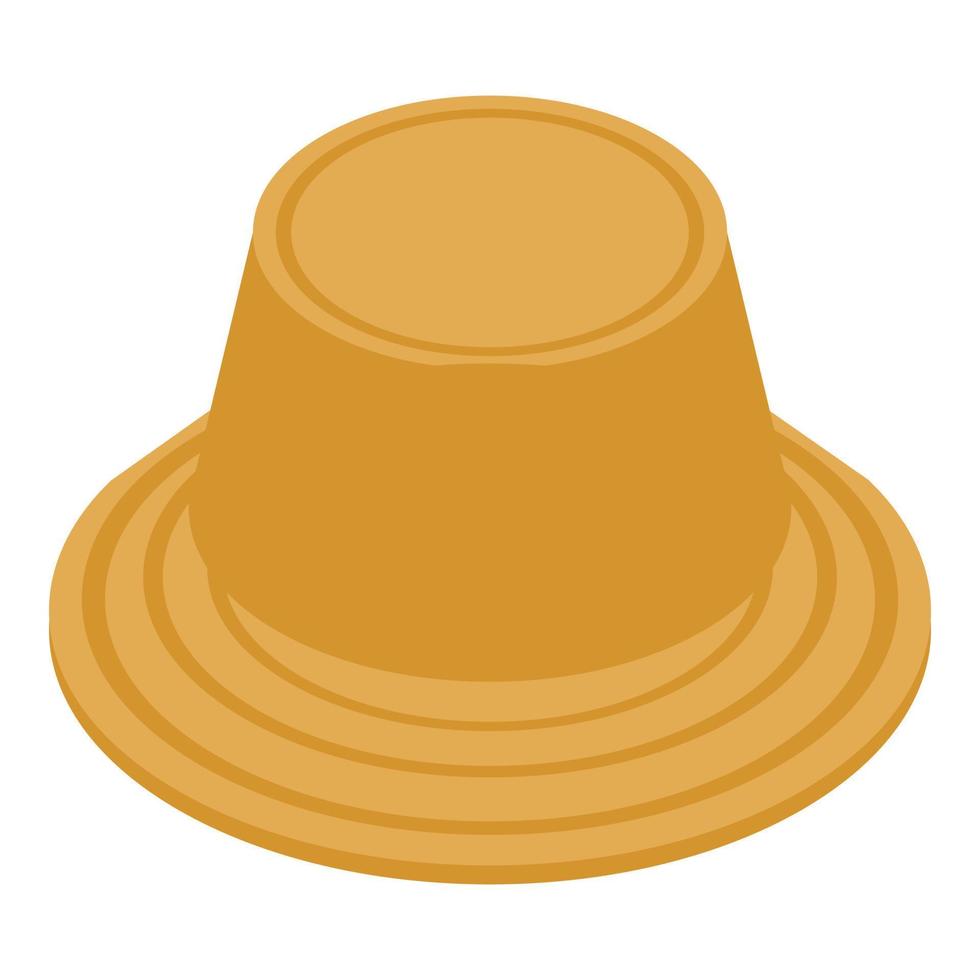 icono de sombrero de pescador, estilo isométrico vector